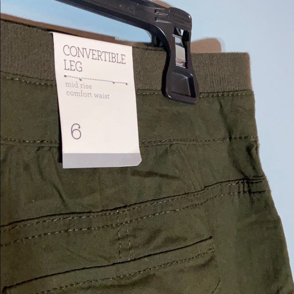 NWT Style & Co Mid Rise Convertible Leg Army Green - Picture 6 of 6